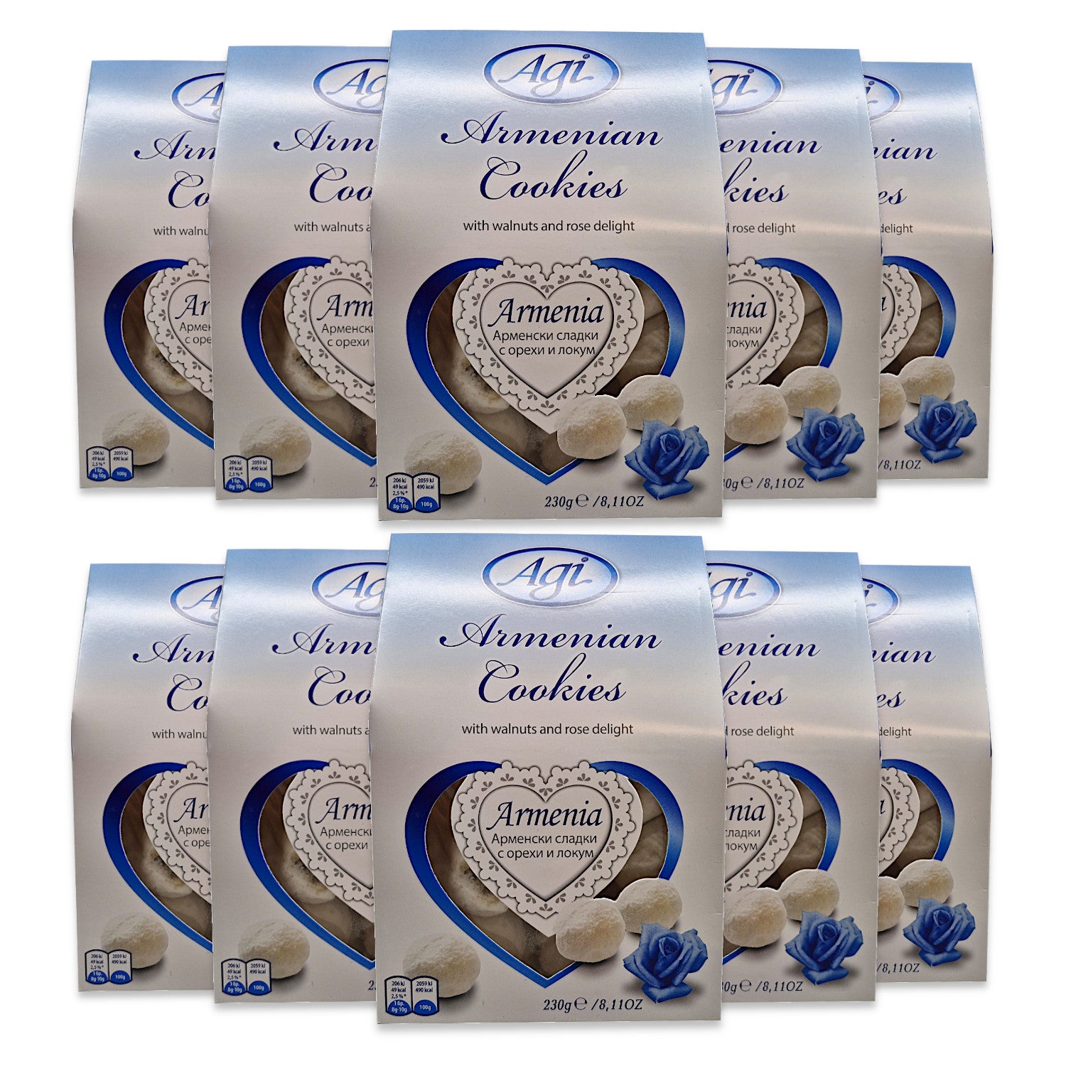 Kourabiedes mit Walnüssen & Rosenaroma 230g, feines Teegebäck / Cookies nach Armenischer Rezeptur