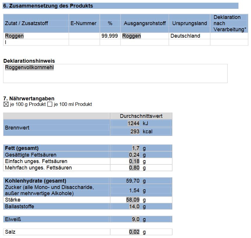 Roggenvollkornmehl Typ 1790 25 kg