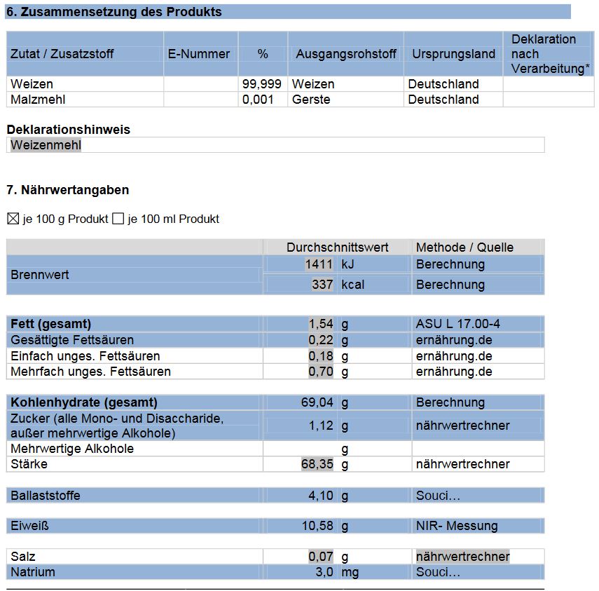 Weizenmehl Typ 812 25 kg