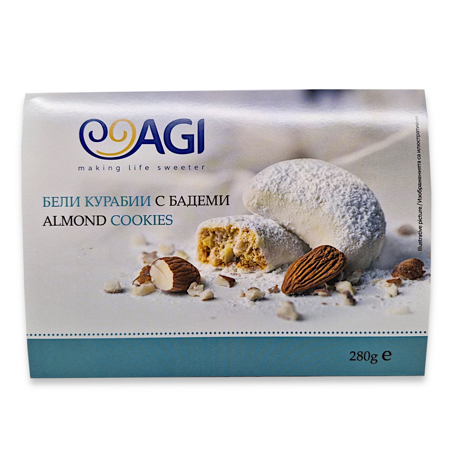 Weiße Kourabiedes mit Mandeln 280g, feines Mandelgebäck / Teegebäck / Cookies nach Armenischer Rezeptur