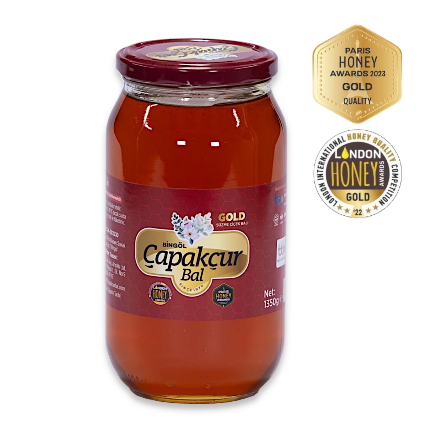 Wildblumenhonig 1350g in Premium Qualität Gold-Blütenhonig 100% Naturbelassen, rein und natürlich, Gold prämiert in London und Paris