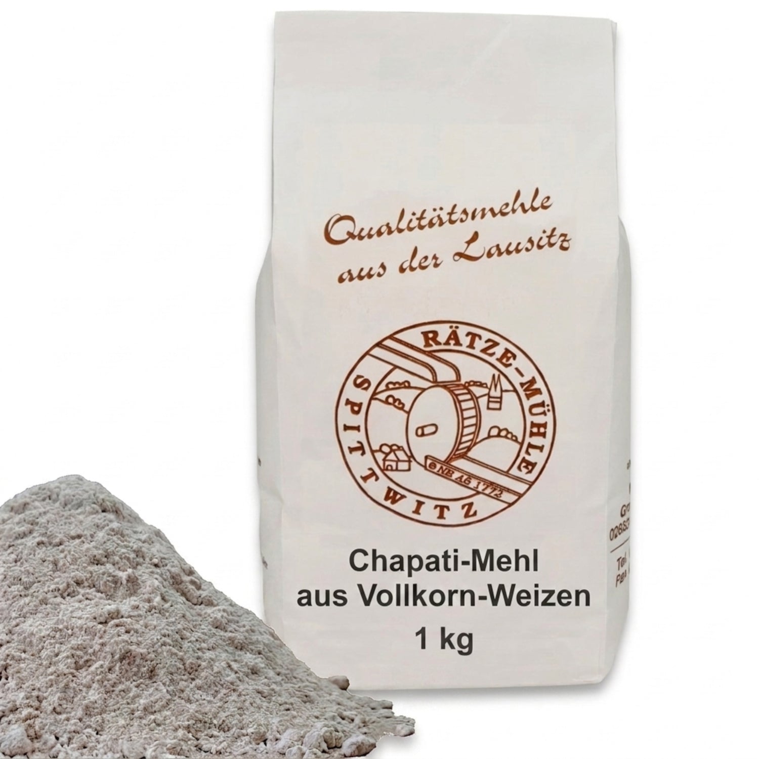 Chapati-Mehl aus Vollkorn-Weizen, Chakki Atta für besten Teig