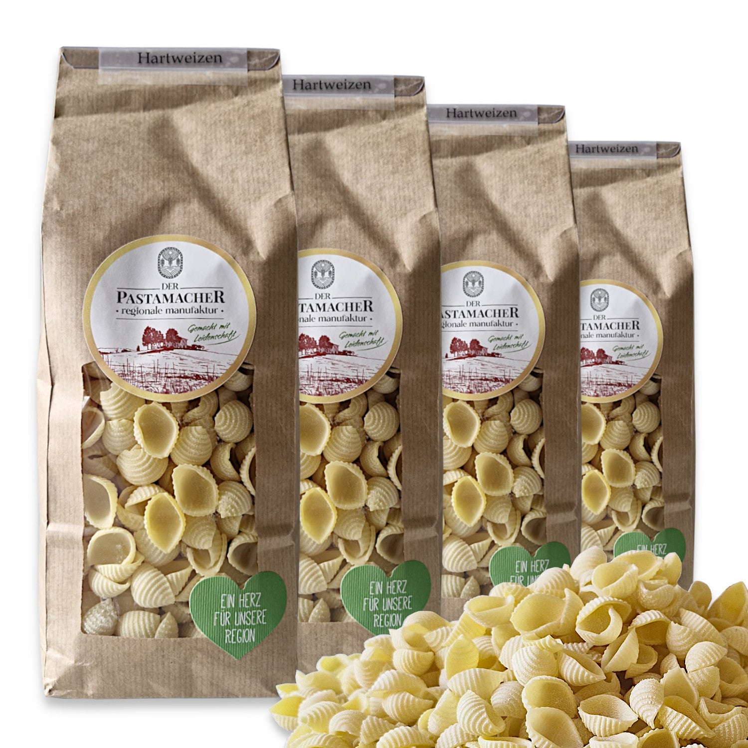 4x Hartweizen Conchiglie Nudeln 500g