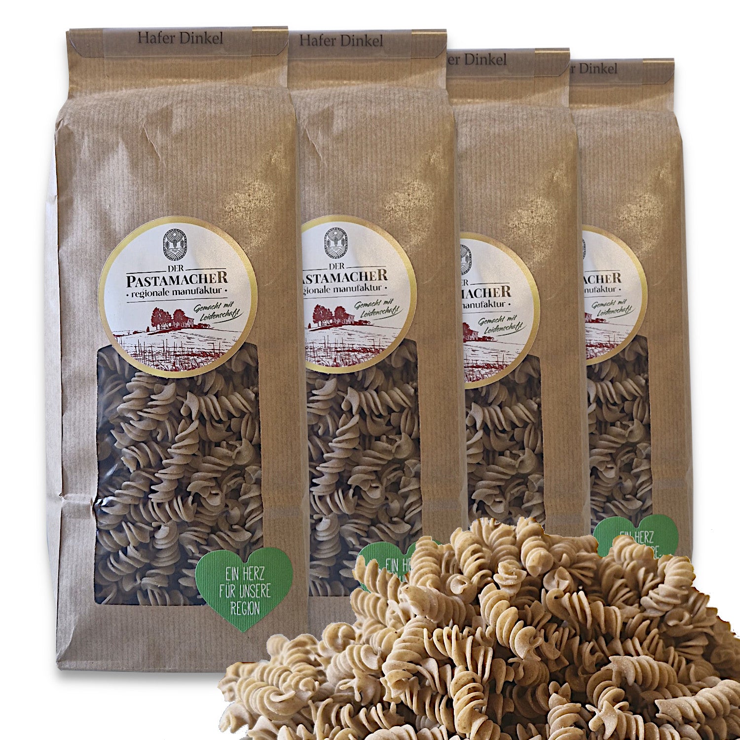4x Hafer Dinkel Nudeln Fusilli 500g