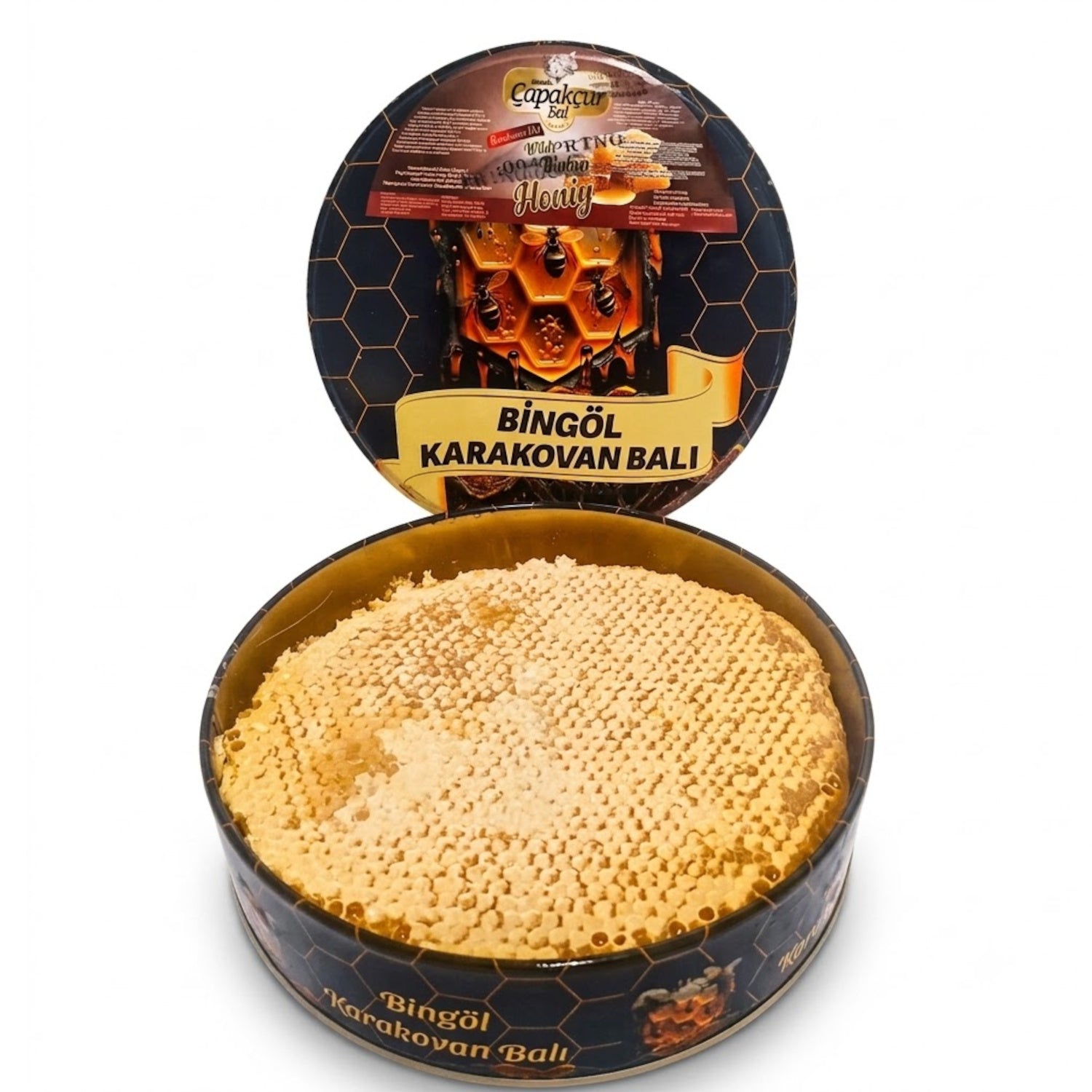 Wildblumen-Honigwabe 1300g in edler Blechdose, Hocharomatischer Honig, naturbelassen, aus dem Hochland von Bingöl