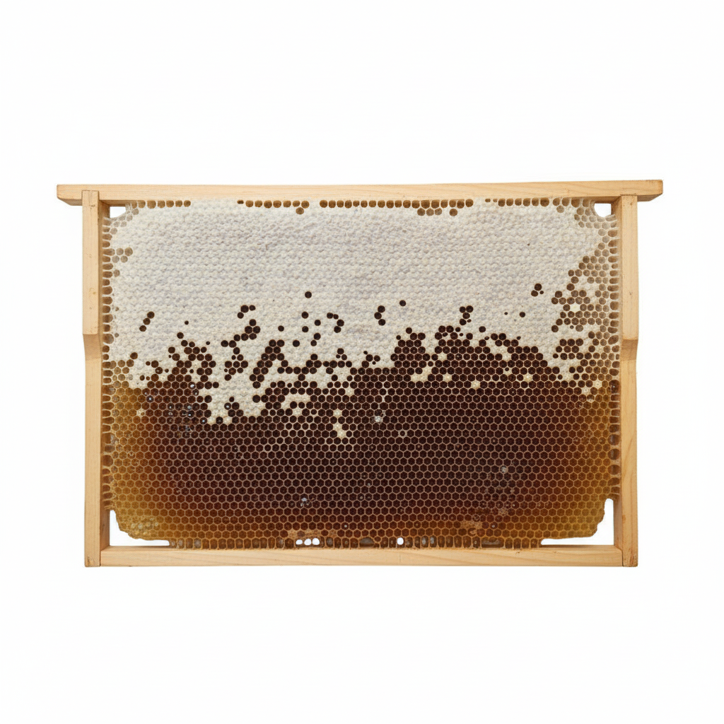 Honigwabe mit Hocharomatischem Heidehonig im traditionellen Holzrähmchen ca. 1700g