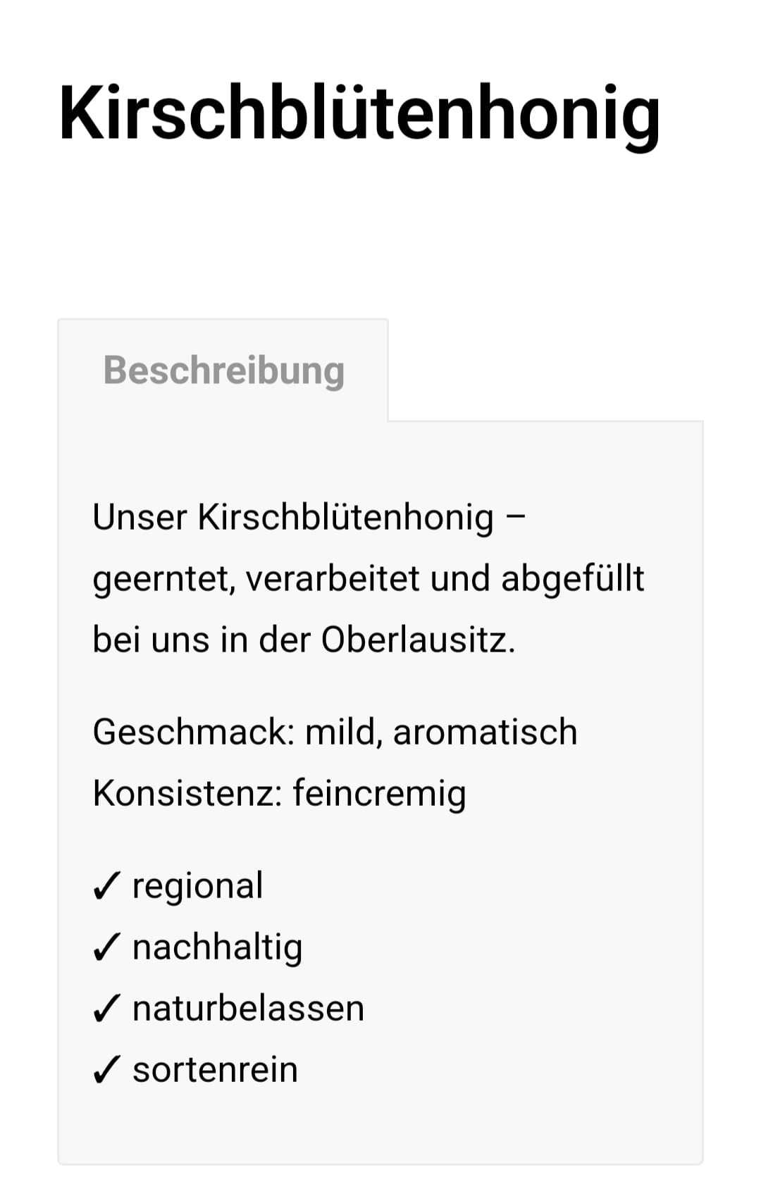 Lohse Kirschblütenhonig 500g