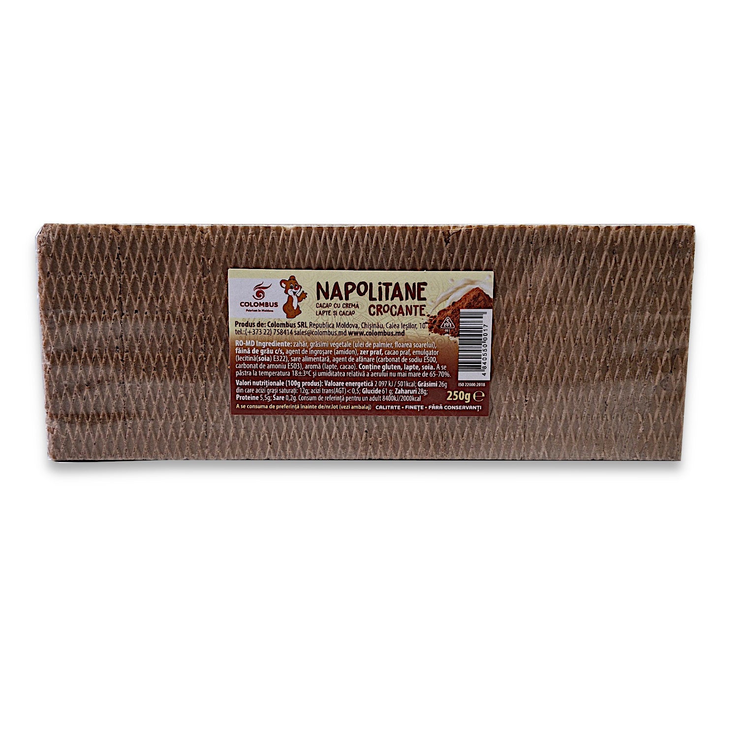 Neapolitaner Waffeln Krokant mit Milch- und Kakaocreme 250g