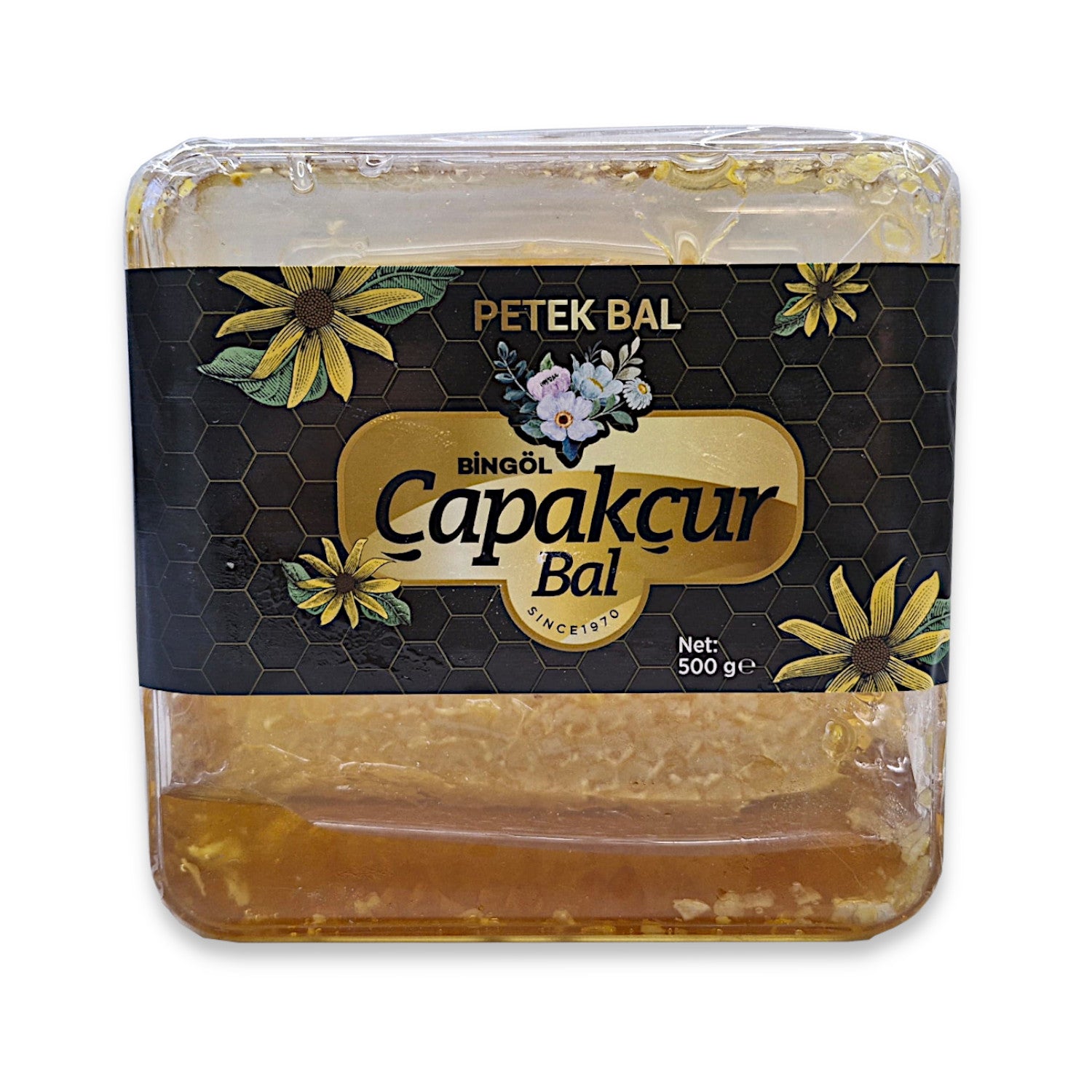 Wabenhonig / Honigwabe 500g, hocharomatischer, nährstoffenreicher Premium Blütenhonig in der Frischebox - rein, natürlich