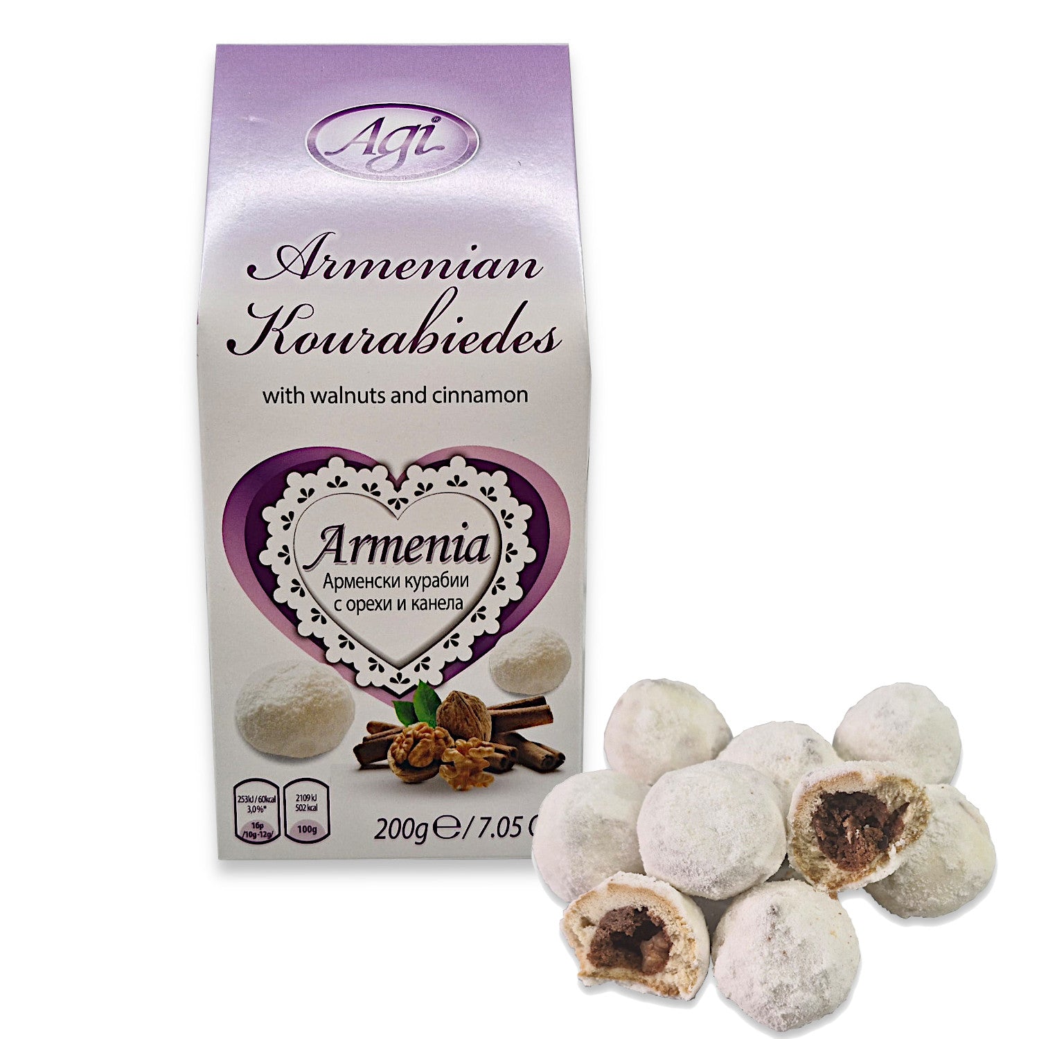 Kourabiedes mit Zimt & Walnüssen 200g, feines Teegebäck / Cookies nach Armenischer Rezeptur