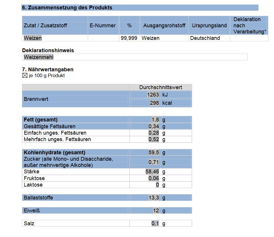 Weizenvollkornmehl 25 kg