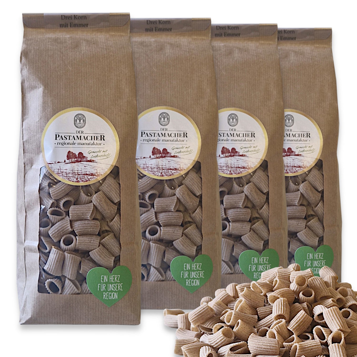 4x Dreikorn Nudeln Rigatoni 500g