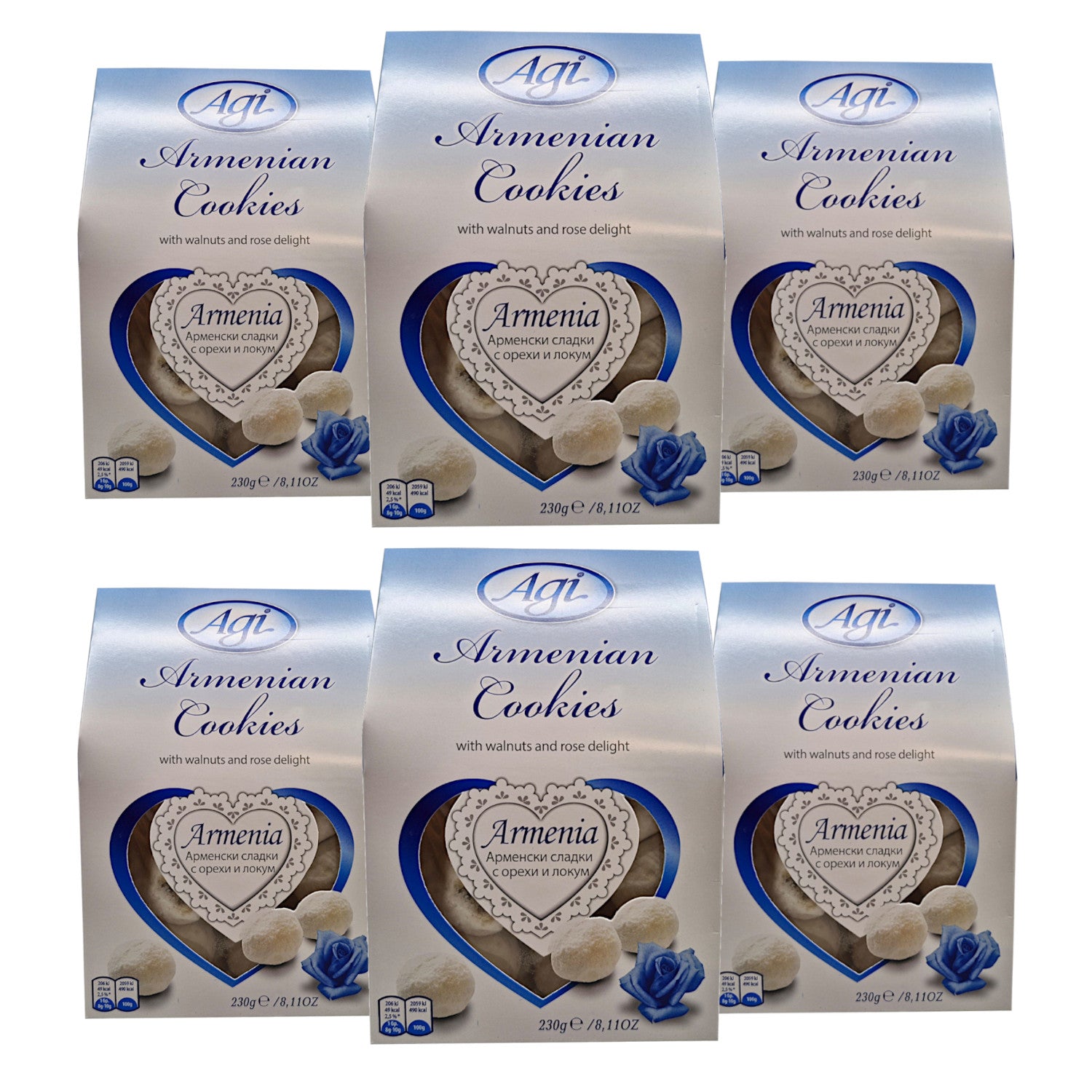 Kourabiedes mit Walnüssen & Rosenaroma 230g, feines Teegebäck / Cookies nach Armenischer Rezeptur