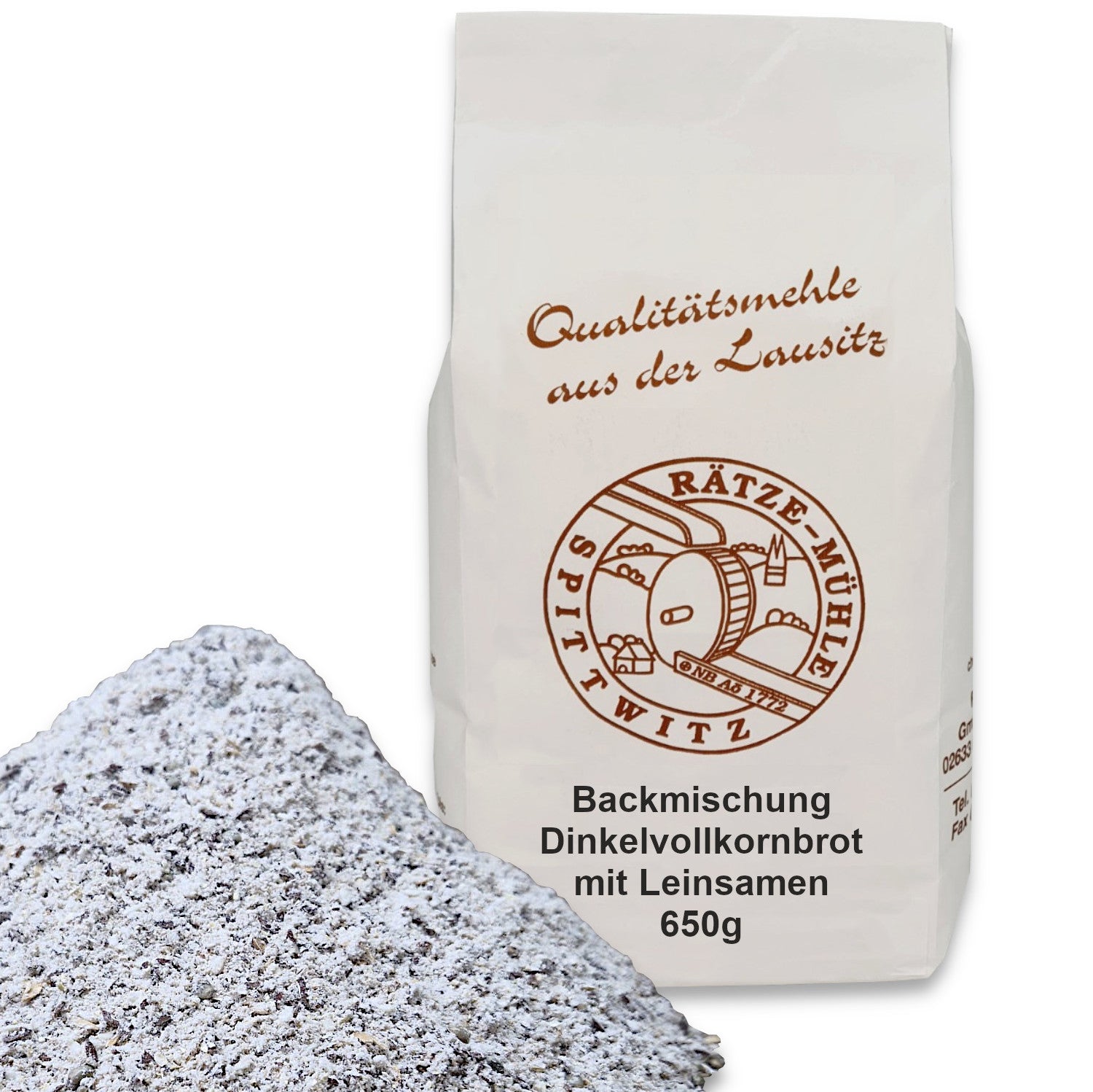 Backmischung Dinkelvollkornbrot mit Leinsamen 650g