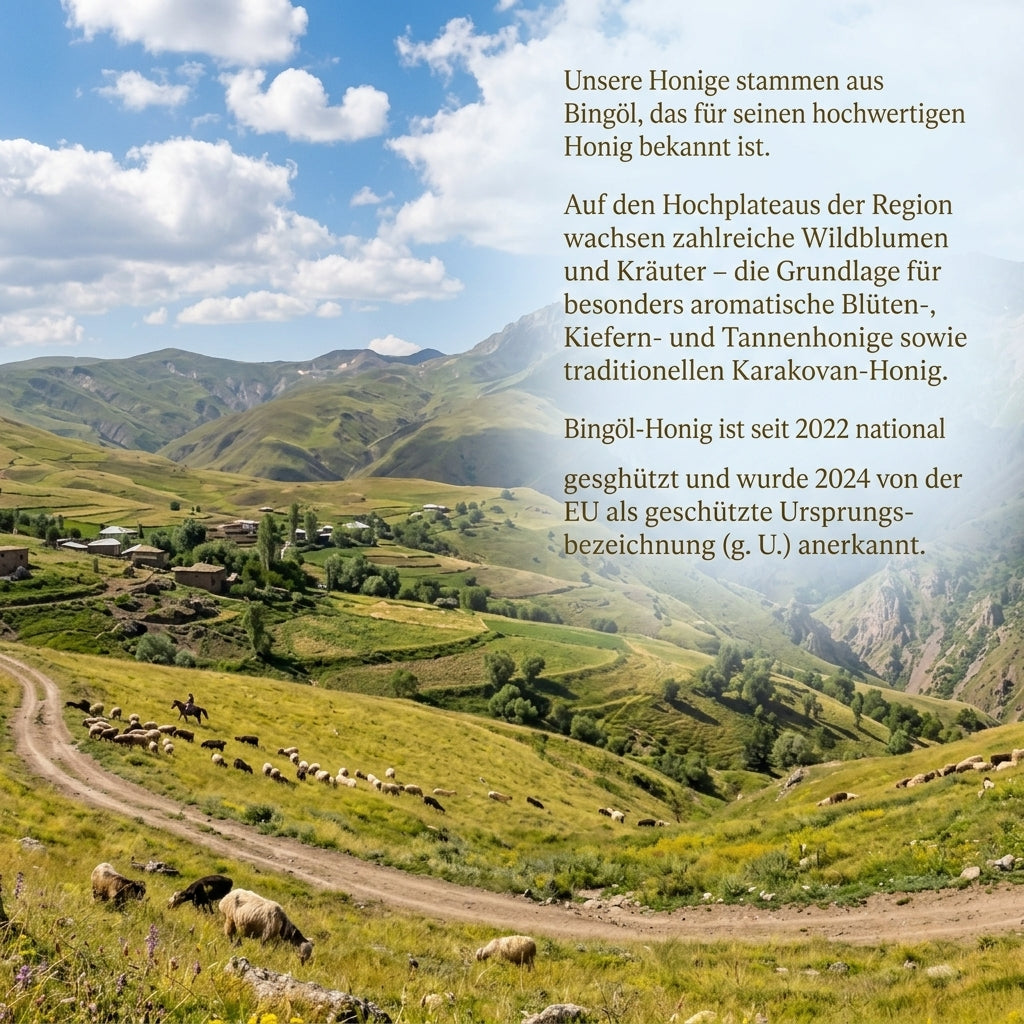Honigwabe mit Hocharomatischem Wildblumenhonig im traditionellen Holzrähmchen
