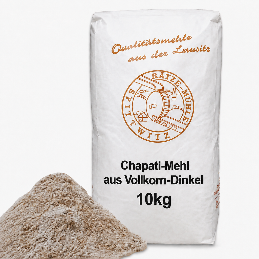 Chapati-Mehl aus Vollkorn-Dinkel, Chakki Atta für besten Teig