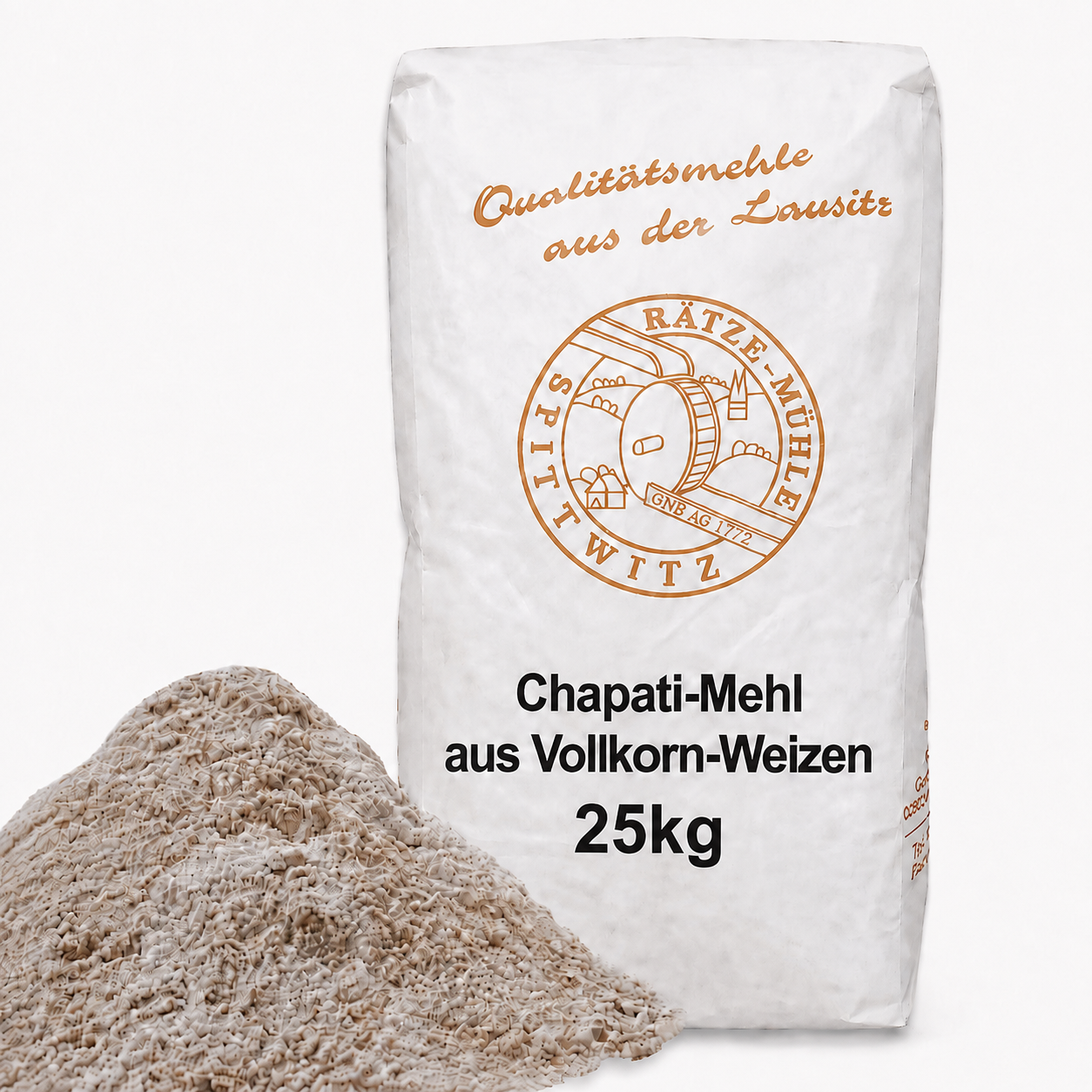 Chapati-Mehl aus Vollkorn-Dinkel, Chakki Atta für besten Teig