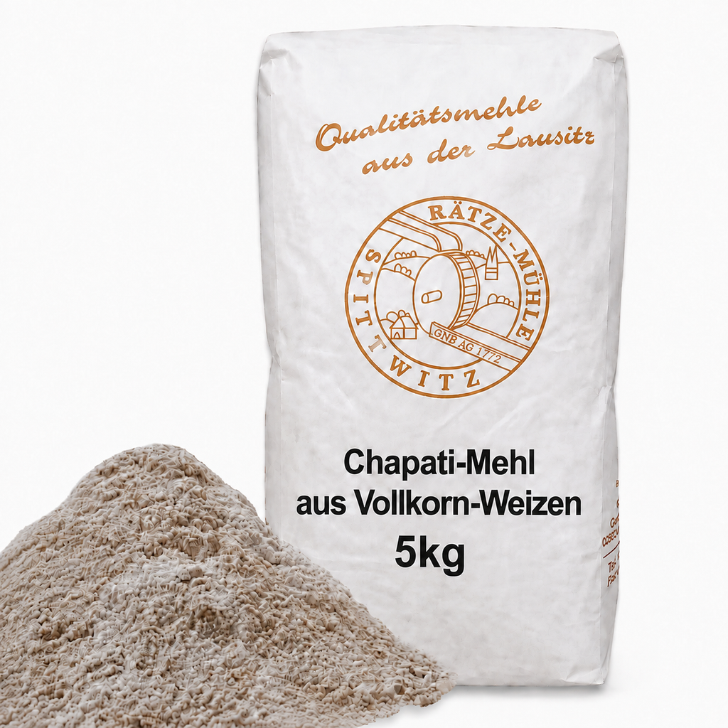 Chapati-Mehl aus Vollkorn-Dinkel, Chakki Atta für besten Teig