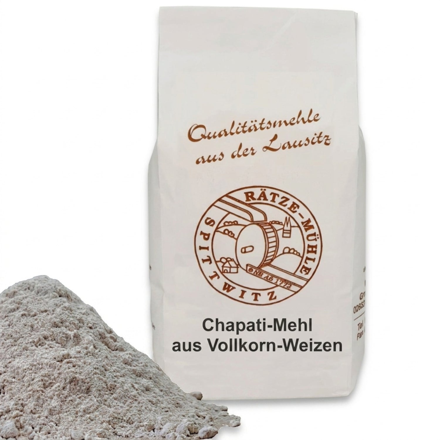 Chapati-Mehl aus Vollkorn-Weizen, Chakki Atta für besten Teig