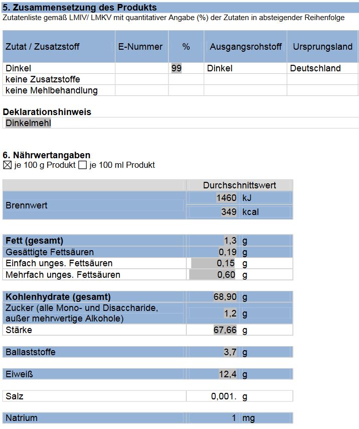 Dinkelmehl 405