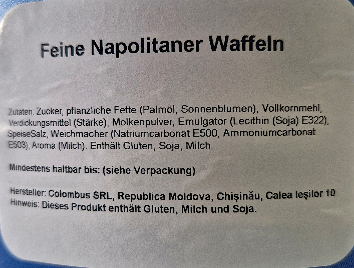 Neapolitaner Waffeln Paket 4x 1kg